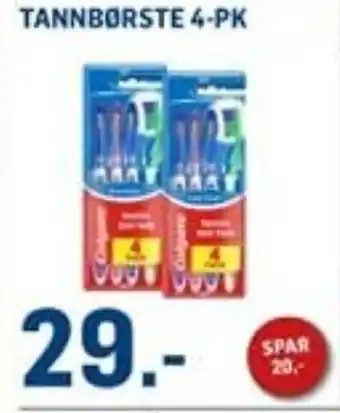 Price Lagerbutikk Tannbørste 4-pk tilbud