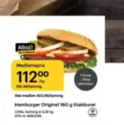 Storcash Hamburger original 160 g stabburet tilbud