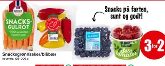 Spar Snacksgrønnsaker/blåbær tilbud