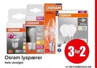 Spar OSRAM lyspærer tilbud