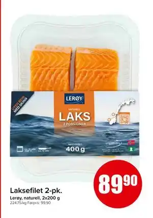 Spar Laksefilet 2-pk tilbud