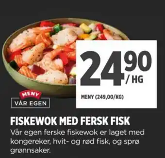 Meny Fiskewok med fersk fisk tilbud