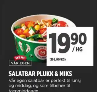 Meny Salatbar plukk & miks tilbud