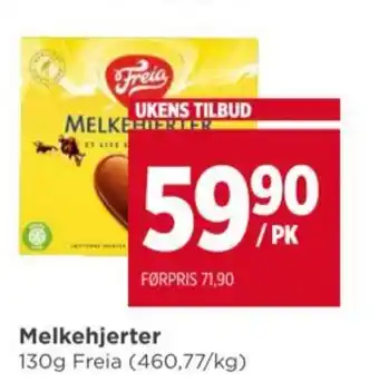 Meny Melkehjerter tilbud