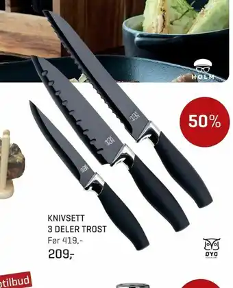 Jernia Knivsett 3 deler trost tilbud