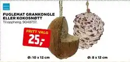 jem & fix FUGLEMAT GRANKONGLE ELLER KOKOSNØTT tilbud