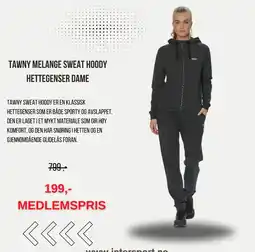 Intersport Tawny melange sweat hoody hettegenser dame tilbud