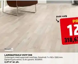 jem & fix LAMINATGULV HVIT EIK tilbud