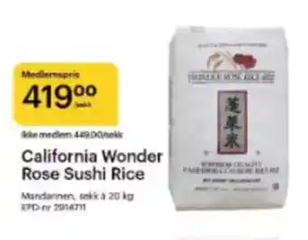 Storcash California wonder rose sushi rice tilbud