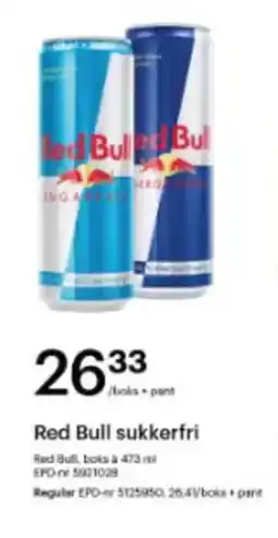 Storcash Red bull sukkerfri tilbud