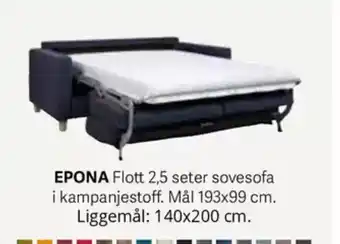 Walther Kristiansen EPONA Flott 2,5 seter sovesofa tilbud