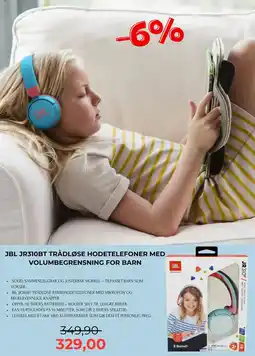 Clas Ohlson Jbl jr310bt trådløse barnehodetelefoner med mikrofon og brukervennlige knapper. tilbud