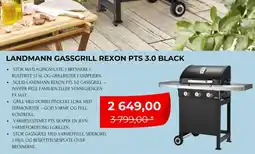 Clas Ohlson Landmann gassgrill rexon pts 3.0 black tilbud