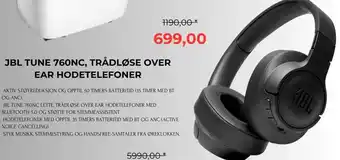 Clas Ohlson Jbl tune 760nc, trådløse over tilbud