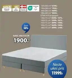 JYSK GAVL 150x115 CM tilbud