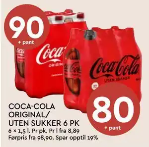 Coop Mega COCA-COLA ORIGINAL/ UTEN SUKKER 6 PK tilbud