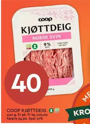 Coop Mega COOP KJØTTDEIG tilbud