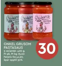 Coop Mega ONKEL GRUSOM PASTASAUS tilbud