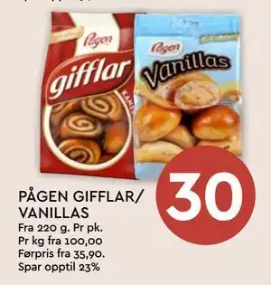 Coop Mega PÅGEN GIFFLAR/ VANILLAS tilbud