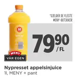 Meny Nypresset appelsinjuice tilbud