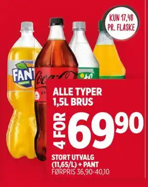 Meny ALLE TYPER 1,5L BRUS tilbud