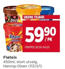 Meny Fløteis tilbud