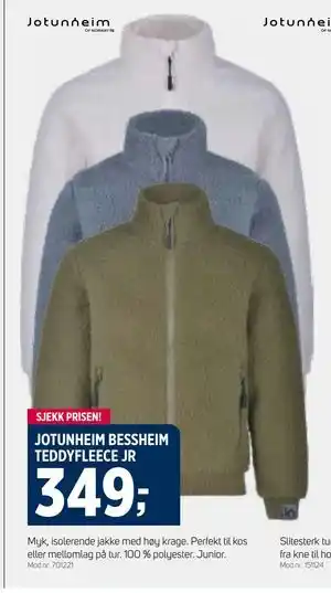 Sport 1 JOTUNHEIM BESSHEIM TEDDYFLEECE JR tilbud