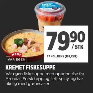 Meny KREMET FISKESUPPE tilbud