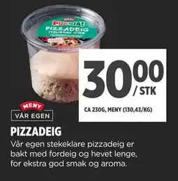 Meny PIZZADEIG tilbud