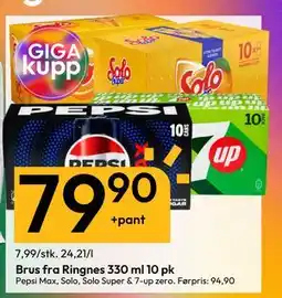 Gigaboks Brus fra Ringnes 330 ml 10 pk tilbud