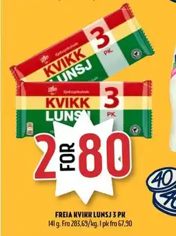 Coop Prix FREIA KVIKK LUNSJ 3 PK tilbud