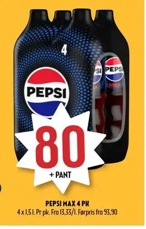 Coop Prix PEPSI MAX 4 PK tilbud