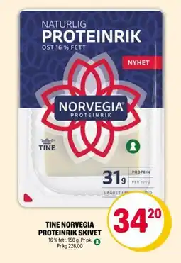 Coop Extra TINE NORVEGIA PROTEINRIK SKIVET tilbud