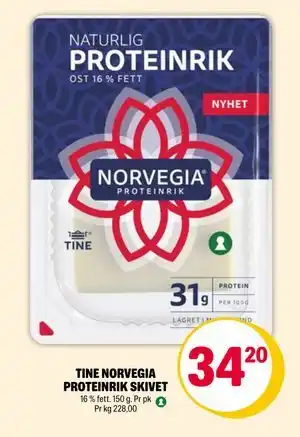 Coop Extra TINE NORVEGIA PROTEINRIK SKIVET tilbud