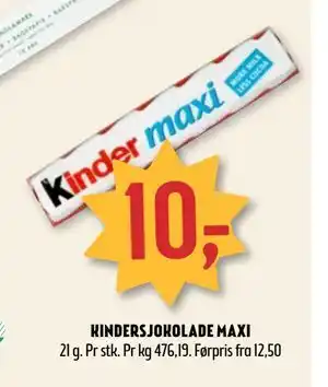 Coop Prix KINDERSJOKOLADE MAXI tilbud