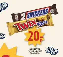 Coop Prix SNICKERS/TWIX tilbud