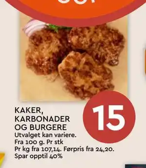 Coop Mega KAKER, KARBONADER OG BURGERE tilbud