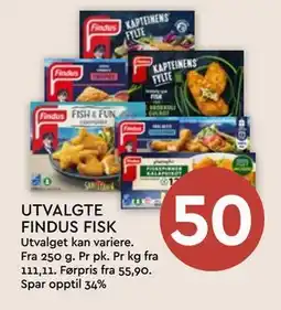 Coop Mega UTVALGTE FINDUS FISK tilbud