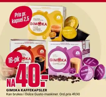 Europris Gimoka kaffekapsler tilbud