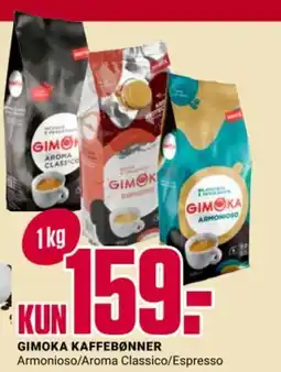 Europris GIMOKA KAFFEBØNNER Armonioso/Aroma Classico/Espresso tilbud