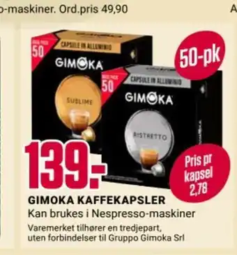 Europris GIMOKA KAFFEBØNNER Armonioso/Aroma Classico/Espresso tilbud