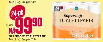 Europris Supersoft toalettpapir tilbud