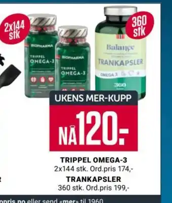 Europris TRIPPEL OMEGA-3 tilbud