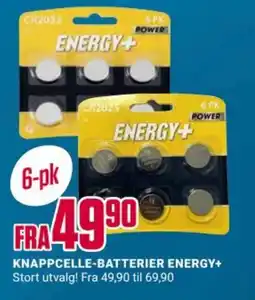 Europris Knappcelle-batterier energy+ tilbud