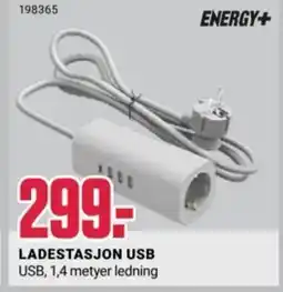 Europris LADESTASJON USB USB, 1,4 metyer ledning tilbud