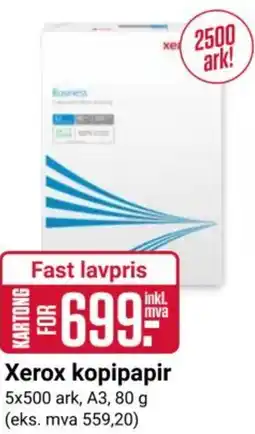 Europris Xerox kopipapir tilbud