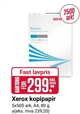 Europris Xerox kopipapir tilbud