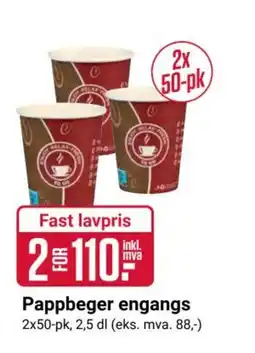 Europris Pappbeger engangs tilbud