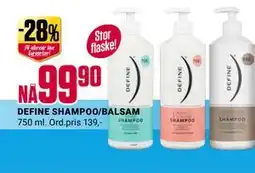 Europris DEFINE SHAMPOO/BALSAM tilbud