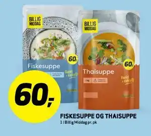 Bunnpris Fiskesuppe og Thaisuppe tilbud